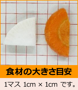 食材の大きさ目安