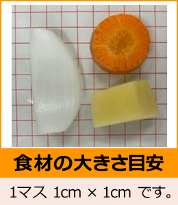 �H�ނ̑傫���ڈ�