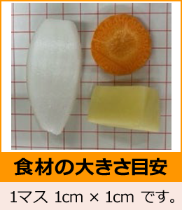 �H�ނ̑傫���ڈ�